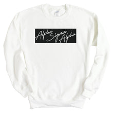 Load image into Gallery viewer, Alpha Sigma Alpha Sweatshirt - Alpha Sigma Alpha Black Box Crewneck Sweatshirt - Kite and Crest
