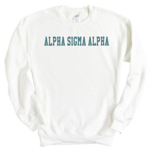 Load image into Gallery viewer, Alpha Sigma Alpha Sweatshirt - Alpha Sigma Alpha Blue Retro Crewneck Sweatshirt - Kite and Crest
