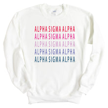 Load image into Gallery viewer, Alpha Sigma Alpha Sweatshirt - Alpha Sigma Alpha Bright and Stacked Crewneck Sweatshirt - Kite and Crest
