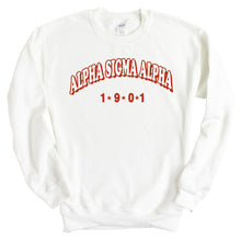 Load image into Gallery viewer, Alpha Sigma Alpha Sweatshirt - Alpha Sigma Alpha Red Arch Crewneck Sweatshirt - Kite and Crest
