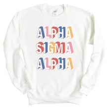 Load image into Gallery viewer, Alpha Sigma Alpha Sweatshirt | Alpha Sigma Alpha Retro Crewneck Sweatshirt | Alpha Sigma Alpha Sorority Gift Idea - Kite and Crest
