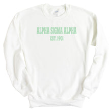 Load image into Gallery viewer, Alpha Sigma Alpha Sweatshirt - Alpha Sigma Alpha Sporty Established Crewneck Sweatshirt - Kite and Crest
