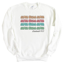 Load image into Gallery viewer, Alpha Sigma Alpha Sweatshirt - Alpha Sigma Alpha Stencil Crewneck Sweatshirt - Kite and Crest
