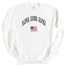 Load image into Gallery viewer, Alpha Sigma Alpha Sweatshirt - Alpha Sigma Alpha USA Crewneck Sweatshirt - Kite and Crest
