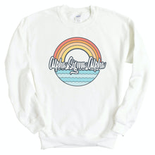 Load image into Gallery viewer, Alpha Sigma Alpha Sweatshirt - Alpha Sigma Alpha Wavy Rainbow Crewneck Sweatshirt - Kite and Crest
