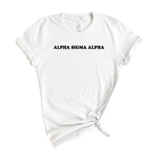 Load image into Gallery viewer, Alpha Sigma Alpha T-shirt - Alpha Sigma Alpha Block Name Tee - Kite and Crest
