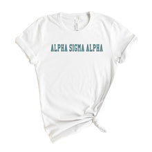 Load image into Gallery viewer, Alpha Sigma Alpha T-shirt - Alpha Sigma Alpha Blue Retro Tee - Kite and Crest
