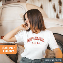 Load image into Gallery viewer, Alpha Sigma Alpha T-shirt - Alpha Sigma Alpha Red Arch Tee - Kite and Crest
