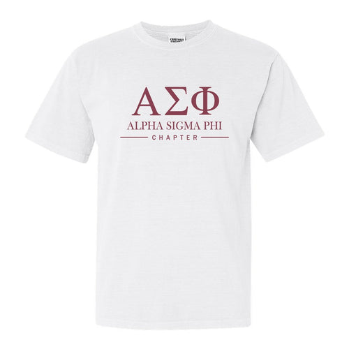 Alpha Sigma Phi Comfort Colors T-Shirt - Alpha Sig Basic Lined Shirt - Kite and Crest