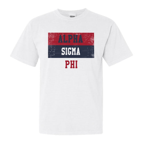 Alpha Sigma Phi Comfort Colors T-Shirt - Alpha Sig Colorful Stripe Shirt - Kite and Crest