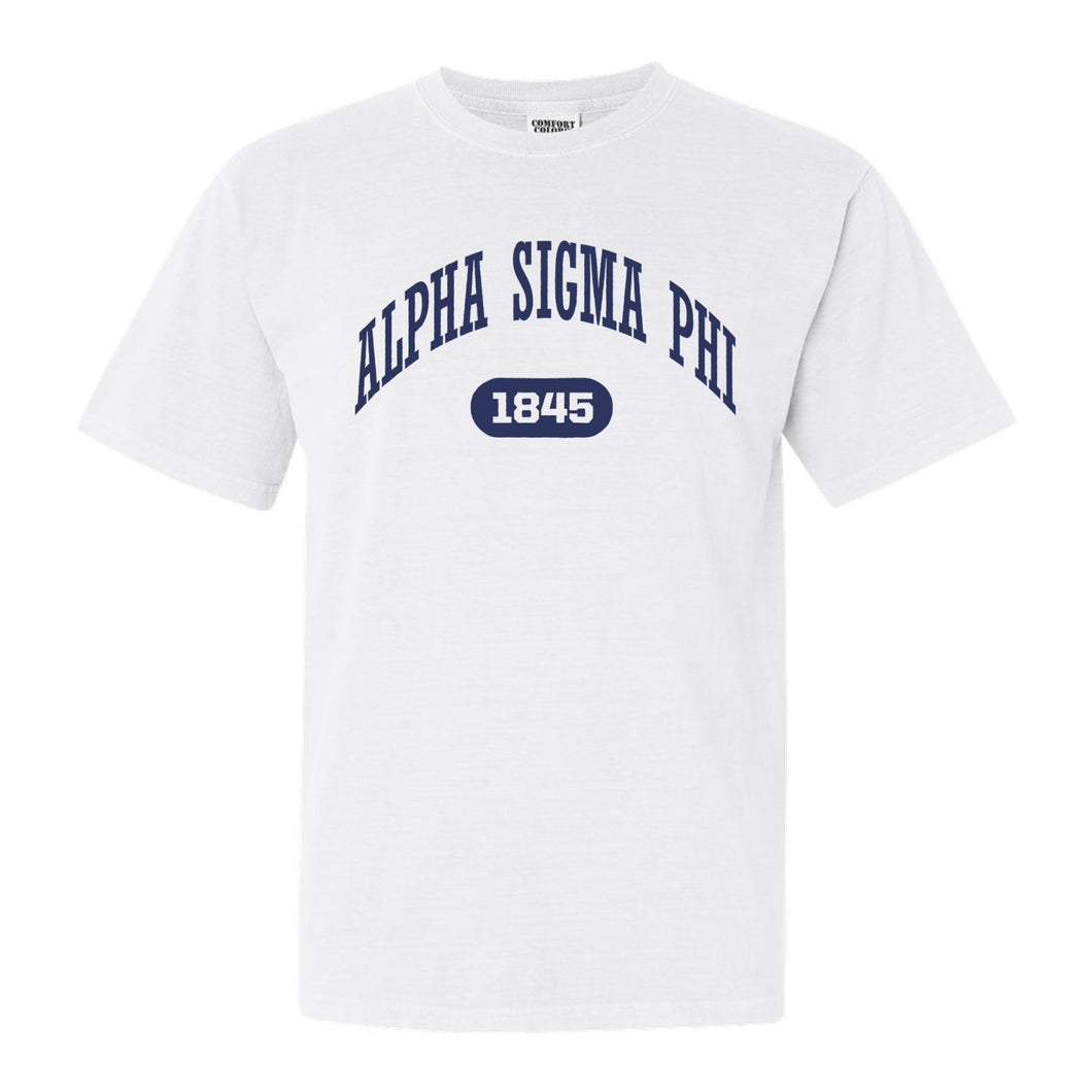 Alpha Sigma Phi Comfort Colors T-Shirt - Alpha Sig Fraternal Arch Shirt - Kite and Crest
