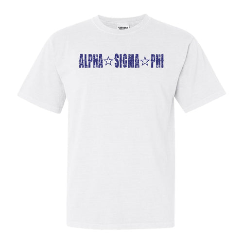 Alpha Sigma Phi Comfort Colors T-Shirt - Alpha Sig Fraternal Star Shirt - Kite and Crest