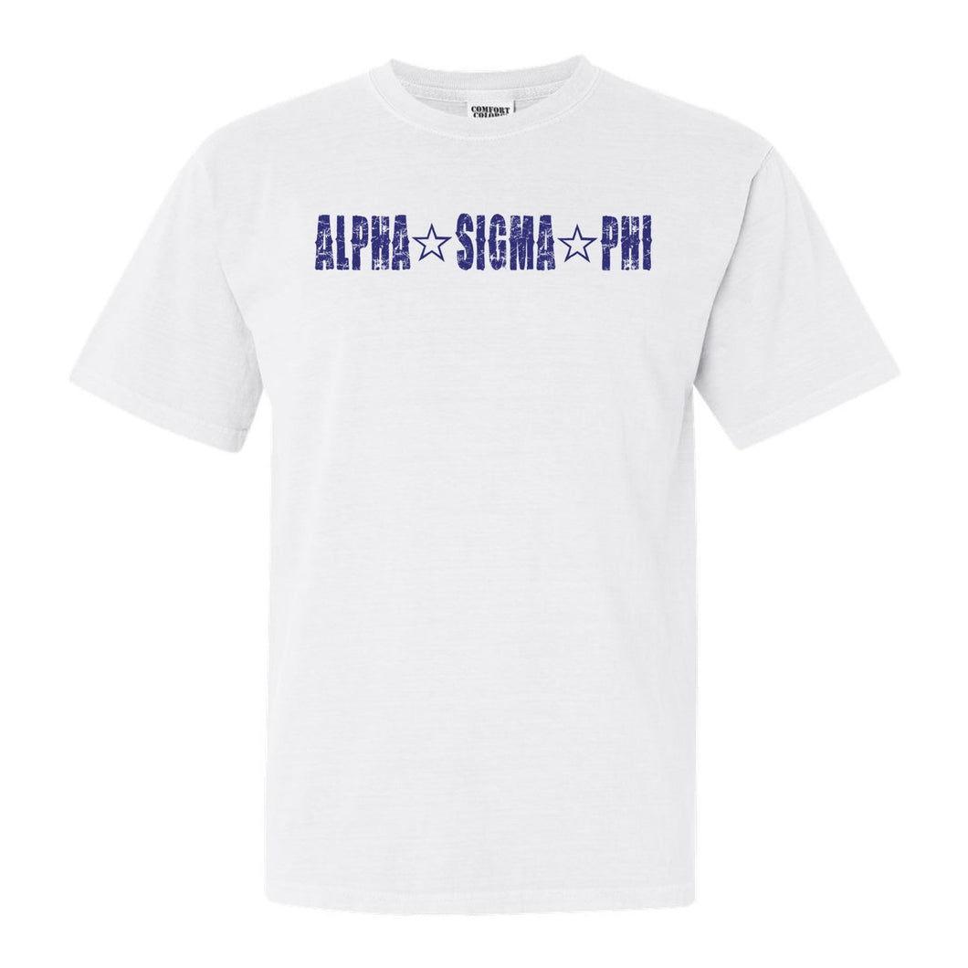 Alpha Sigma Phi Comfort Colors T-Shirt - Alpha Sig Fraternal Star Shirt - Kite and Crest