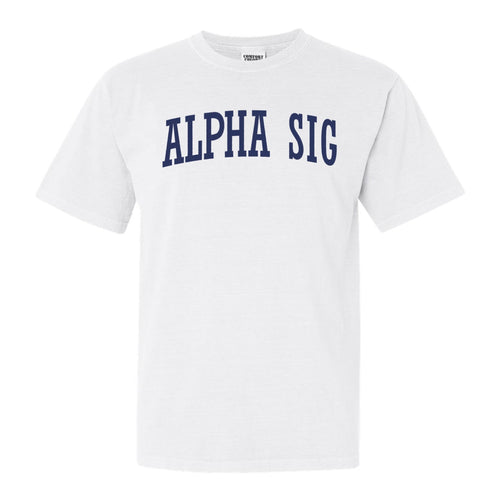 Alpha Sigma Phi Comfort Colors T-Shirt - Alpha Sig Intrinsic Lettered Shirt - Kite and Crest
