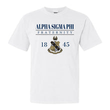 Load image into Gallery viewer, Alpha Sigma Phi Comfort Colors T-Shirt - Alpha Sig Large Crest Shirt - Kite and Crest
