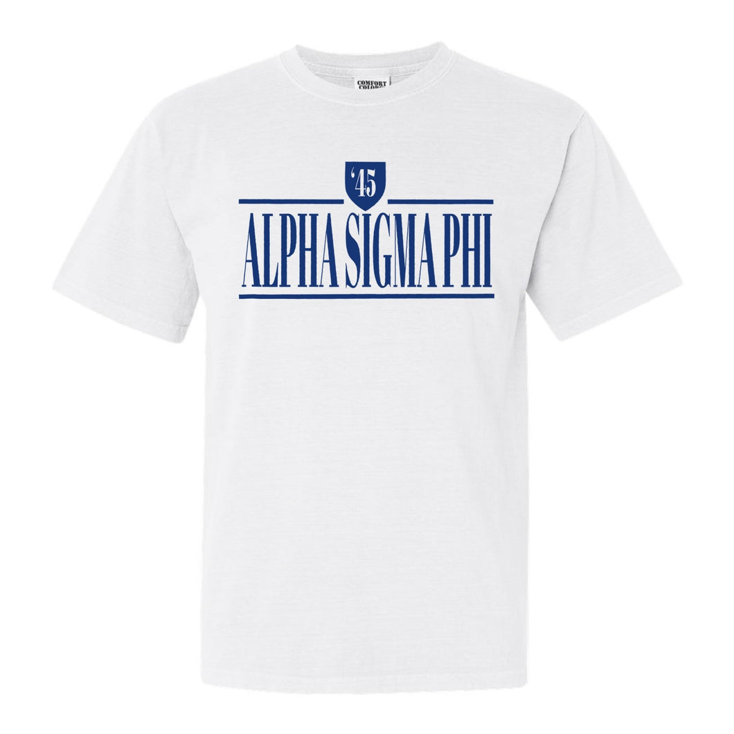 Alpha Sigma Phi Comfort Colors T-Shirt - Alpha Sig Shield Shirt - Kite and Crest