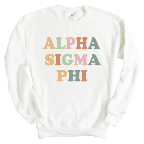 Alpha Sigma Phi Sweatshirt - Alpha Sig Bright and Colorful Crewneck Sweatshirt - Kite and Crest