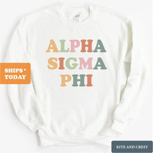 Load image into Gallery viewer, Alpha Sigma Phi Sweatshirt - Alpha Sig Bright and Colorful Crewneck Sweatshirt - Kite and Crest
