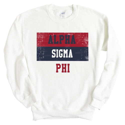 Alpha Sigma Phi Sweatshirt - Alpha Sig Colorful Stripe Crewneck Sweatshirt - Kite and Crest