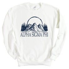 Load image into Gallery viewer, Alpha Sigma Phi Sweatshirt - Alpha Sig Epic Mountains Crewneck Sweatshirt - Kite and Crest
