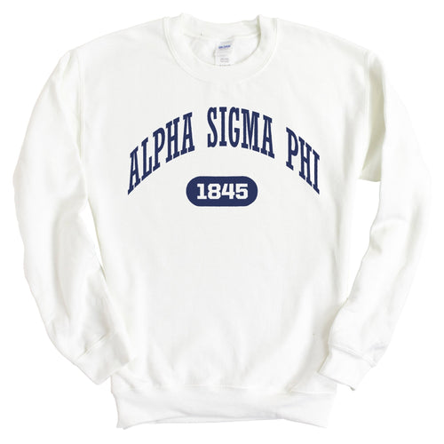 Alpha Sigma Phi Sweatshirt - Alpha Sig Fraternal Arch Crewneck Sweatshirt - Kite and Crest