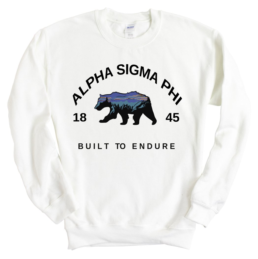 Alpha Sigma Phi Sweatshirt - Alpha Sig Fraternal Bear Crewneck Sweatshirt - Kite and Crest