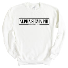 Load image into Gallery viewer, Alpha Sigma Phi Sweatshirt - Alpha Sig Fraternal Block Crewneck Sweatshirt - Kite and Crest
