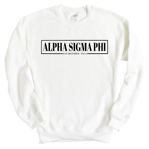 Alpha Sigma Phi Sweatshirt - Alpha Sig Fraternal Block Crewneck Sweatshirt - Kite and Crest