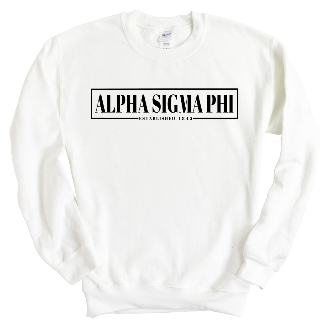 Alpha Sigma Phi Sweatshirt - Alpha Sig Fraternal Block Crewneck Sweatshirt - Kite and Crest