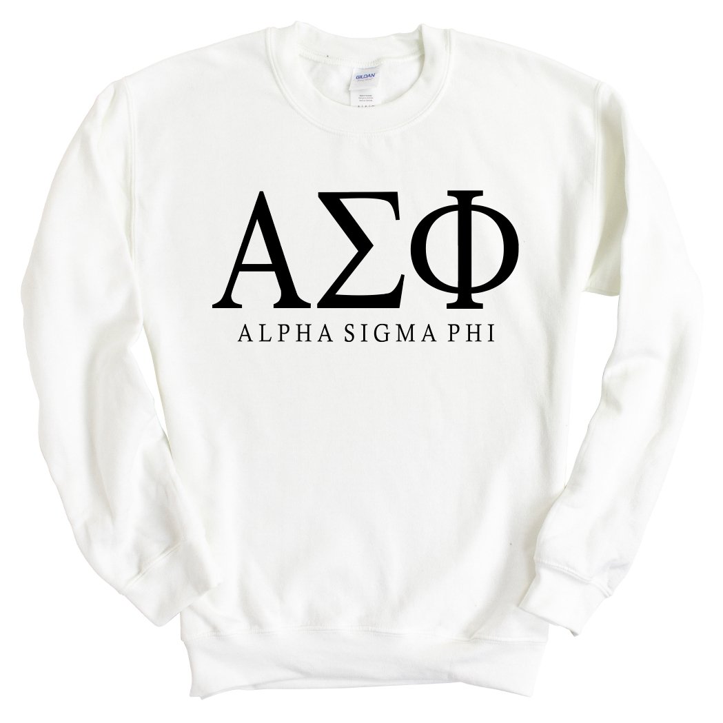 Alpha Sigma Phi Sweatshirt - Alpha Sig Fraternal Block Crewneck Sweatshirt - Kite and Crest