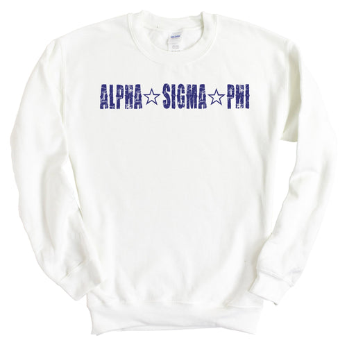 Alpha Sigma Phi Sweatshirt - Alpha Sig Fraternal Star Crewneck Sweatshirt - Kite and Crest