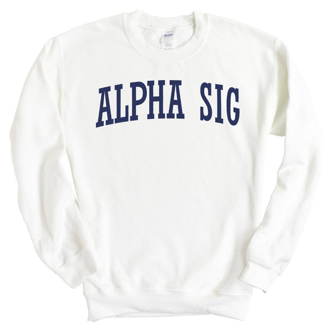 Alpha Sigma Phi Sweatshirt - Alpha Sig Intrinsic Lettered Crewneck Sweatshirt - Kite and Crest