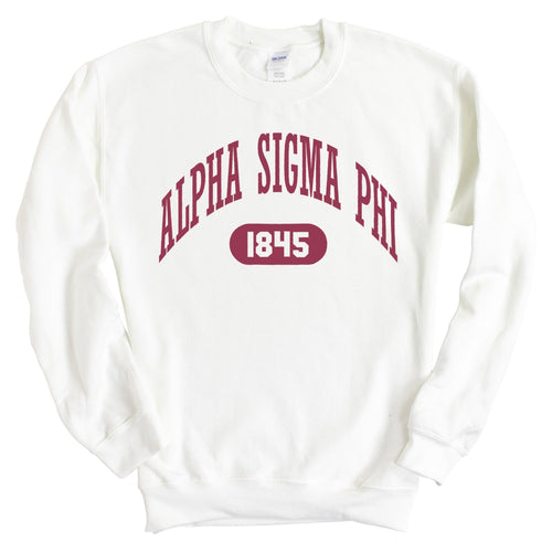 Alpha Sigma Phi Sweatshirt - Alpha Sig Large Athletic Crewneck Sweatshirt - Kite and Crest