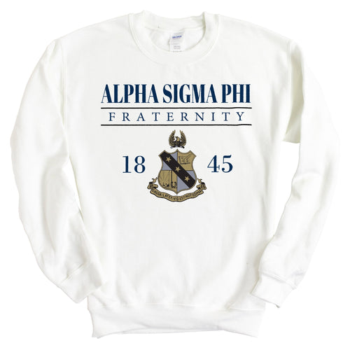 Alpha Sigma Phi Sweatshirt - Alpha Sig Large Crest Crewneck Sweatshirt - Kite and Crest