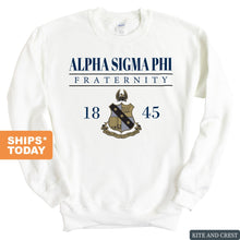 Load image into Gallery viewer, Alpha Sigma Phi Sweatshirt - Alpha Sig Large Crest Crewneck Sweatshirt - Kite and Crest
