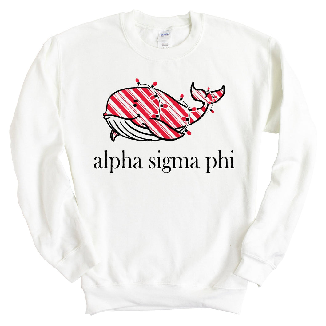 Alpha Sigma Phi Sweatshirt - Alpha Sig Red Whale Crewneck Sweatshirt - Kite and Crest