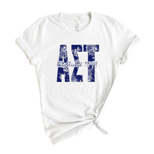 Load image into Gallery viewer, Alpha Sigma Tau Blue Floral Sorority T-Shirt - Kite and Crest
