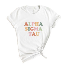 Load image into Gallery viewer, Alpha Sigma Tau Bright and Colorful Sorority T-Shirt - Kite and Crest
