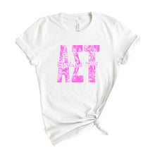 Load image into Gallery viewer, Alpha Sigma Tau Pink Floral Sorority T-Shirt - Kite and Crest
