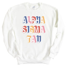 Load image into Gallery viewer, Alpha Sigma Tau Sweatshirt | Alpha Sigma Tau Retro Crewneck Sweatshirt | Alpha Sigma Tau Sorority Gift Idea - Kite and Crest
