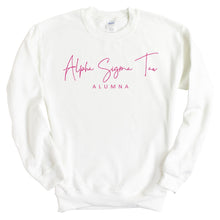 Load image into Gallery viewer, Alpha Sigma Tau Sweatshirt | Alpha Sigma Tau Vintage Alumna Crewneck Sweatshirt | Alpha Sigma Tau Sorority Gift Idea - Kite and Crest
