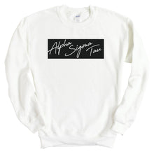 Load image into Gallery viewer, Alpha Sigma Tau Sweatshirt - Alpha Tau Black Box Crewneck Sweatshirt - Kite and Crest
