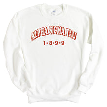 Load image into Gallery viewer, Alpha Sigma Tau Sweatshirt - Alpha Tau Red Arch Crewneck Sweatshirt - Kite and Crest
