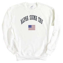 Load image into Gallery viewer, Alpha Sigma Tau Sweatshirt - Alpha Tau USA Crewneck Sweatshirt - Kite and Crest
