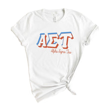 Load image into Gallery viewer, Alpha Sigma Tau T-shirt - Alpha Tau American Colored Tee - Kite and Crest
