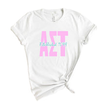 Load image into Gallery viewer, Alpha Sigma Tau T-shirt - Alpha Tau Bright Retro Tee - Kite and Crest
