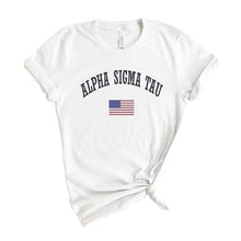 Load image into Gallery viewer, Alpha Sigma Tau T-shirt - Alpha Tau USA Tee - Kite and Crest
