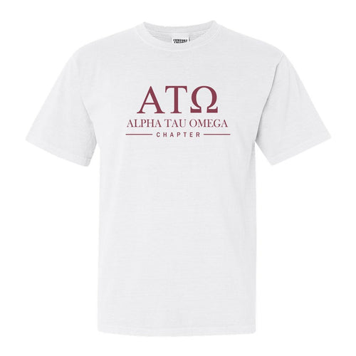 Alpha Tau Omega Comfort Colors T-Shirt - ATO Basic Lined Shirt - Kite and Crest