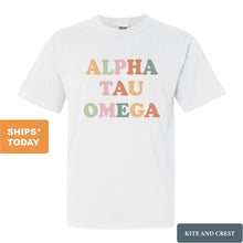 Load image into Gallery viewer, Alpha Tau Omega Comfort Colors T-Shirt - ATO Bright and Colorful Shirt - Kite and Crest
