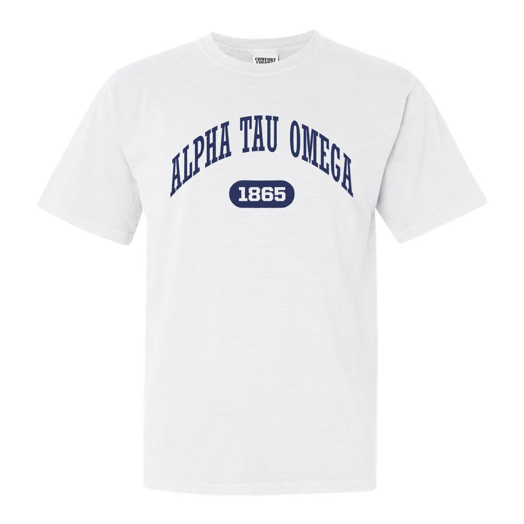 Alpha Tau Omega Comfort Colors T-Shirt - ATO Fraternal Arch Shirt - Kite and Crest